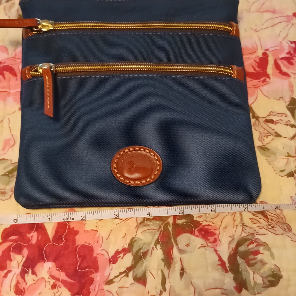 Dooney & Bourke Navy Blue Crossbody Bag with Brown Accents - Make Offer